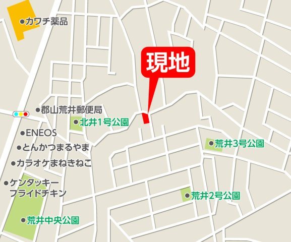 郡山市安積町9期　Erde　全2棟の地図