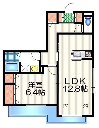 ル　セリジェールの間取り|明るいお部屋です