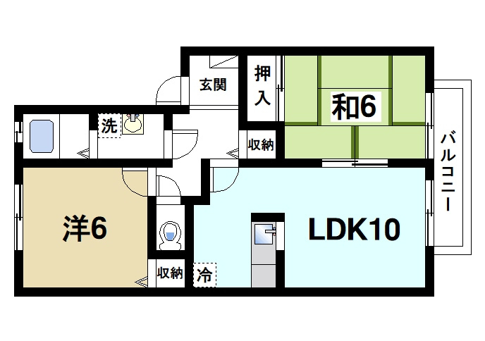 フォレストハイツ富堂町Bの間取り|2LLDKの間取り