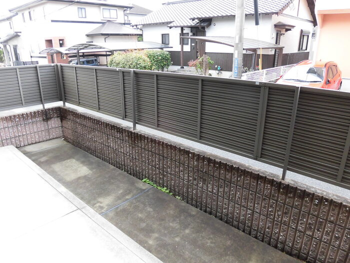 熊本市北区龍田４丁目のアパートのバルコニー