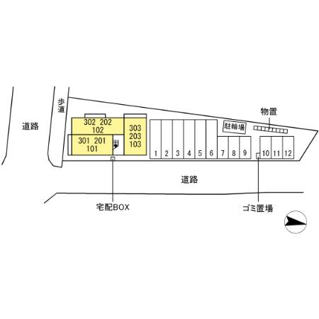 コーポ陽だまりⅡの区画図