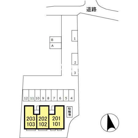 Ｃｏｓｍｏｓ　Ⅱの区画図|高崎、前橋、伊勢崎エリアのお部屋探しはエンドスケープまで！お客様の理想お聞かせ下さい♪