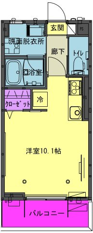 Diversita柳原Bの間取り|暮らしやすさをギュッと詰め込んだ、ちょうどいい1K。