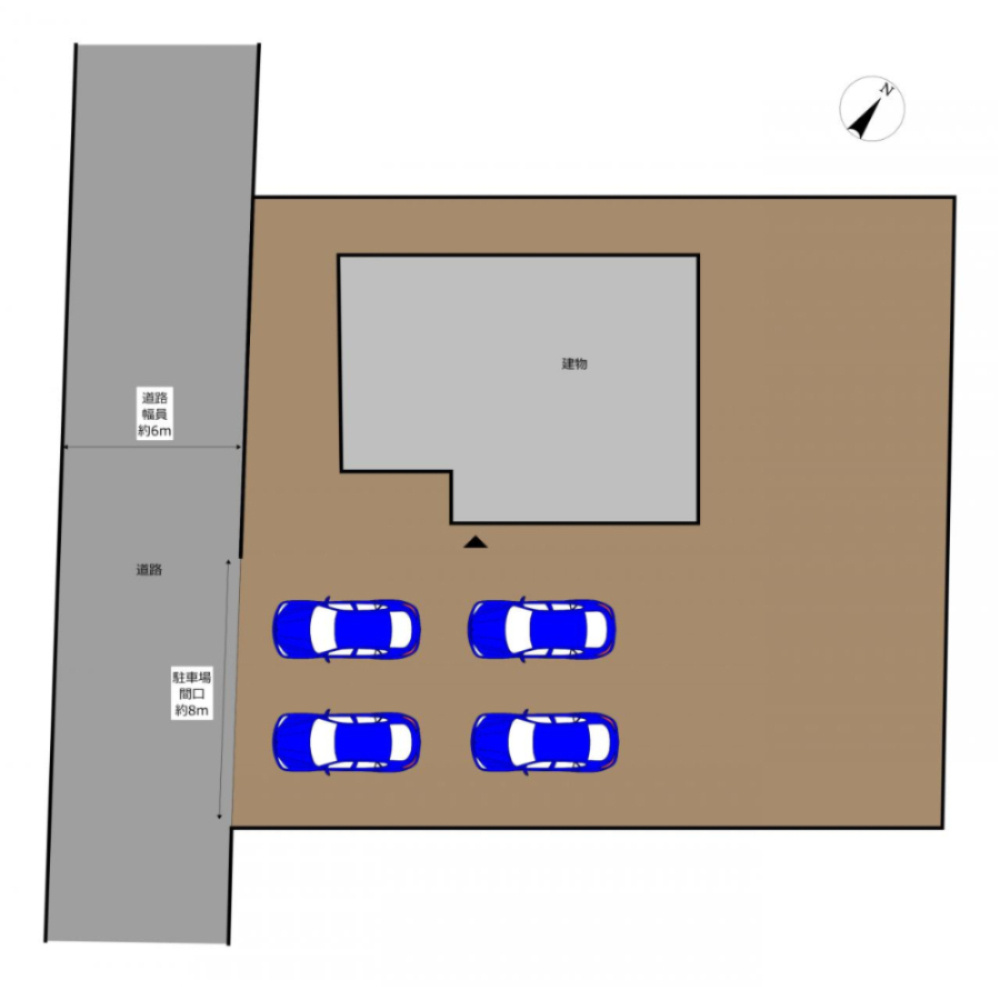 三戸郡階上町蒼前西５丁目の区画図|【区画図】駐車場は縦並列4台可能になる予定です。