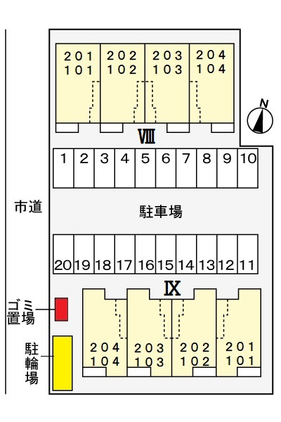 アヴェニールイグチⅧの区画図