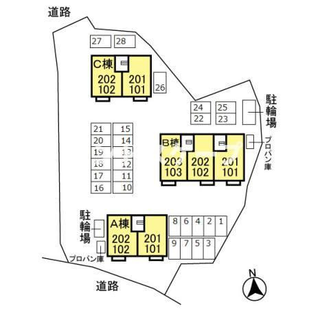 サンライズヒル　Ａの駐車場|高崎、前橋エリアのお部屋探しはエンドスケープまで！お客様の理想お聞かせ下さい♪