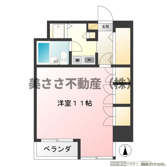 【間取り】 | フェミネ八王子 | 収納も多く、広い1Kです