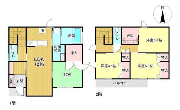 出雲市松寄下町　中古戸建の間取り