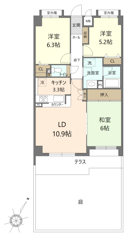 グリーンコーポ藤ヶ丘東の間取り