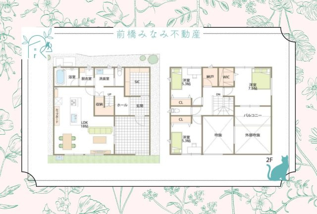 【新築】高崎市上中居町　３号棟(全４棟)　フェリディアガーデン　新築建売分譲の間取り