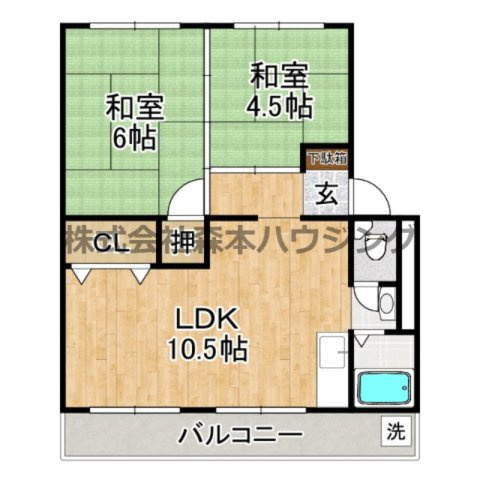【間取り】 | 　御殿山コーポA