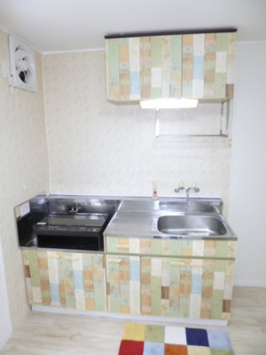 【キッチン】 | 秋田市横森四丁目　中古アパート | コンパクトなキッチンです！