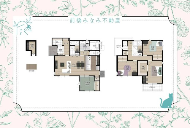 【新築】前橋市青柳町　１号棟(全３棟)　タマタウン　新築建売分譲の間取り