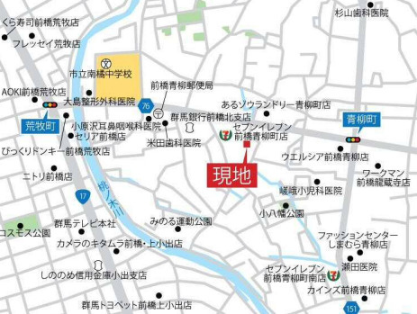 【新築】前橋市青柳町　１号棟(全３棟)　タマタウン　新築建売分譲の地図