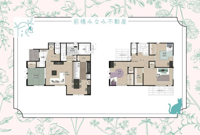 【新築】前橋市青柳町　２号棟(全３棟)　タマタウン　新築建売分譲の間取り