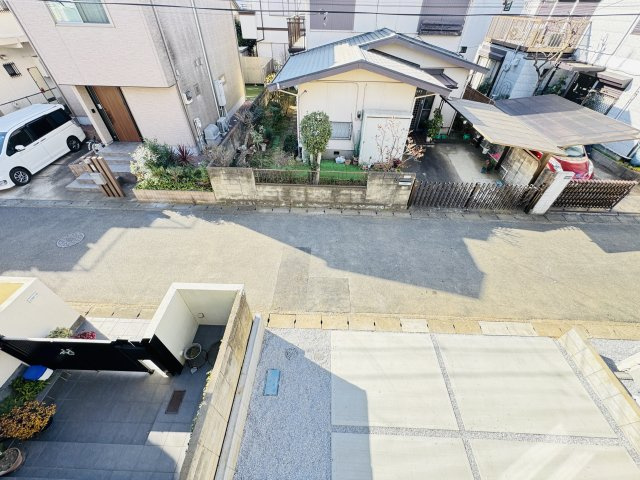 流山市美田新築戸建【八木北小学校：7分】の展望|バルコニーより道路側眺望