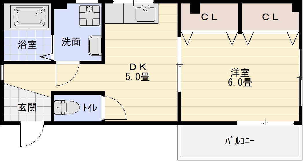 サンライズ柏原の間取り|サンライズ柏原　１DK