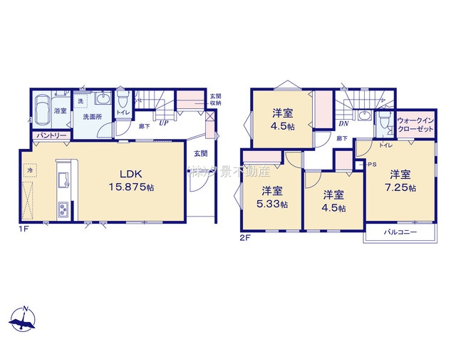 《仲介手数料無料》浦和区大東２丁目11-44(2号棟)新築一戸建ていろどりアイタウンの間取り