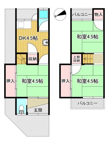 【間取り】 | 綾園６丁目　中古テラスハウス
