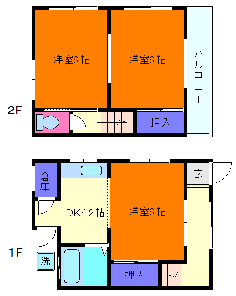 青谷ハイツ　東側の間取り