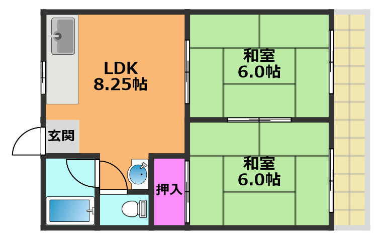 レジデンス西田Aの間取り