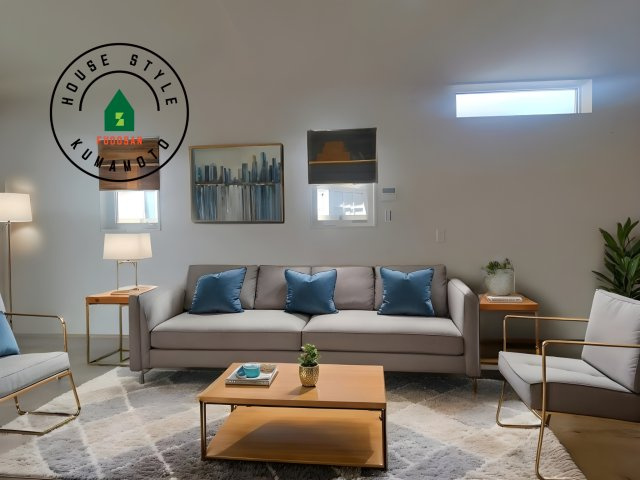 熊本市西区池田2丁目第3-5棟（3号棟）の居間・リビング|キッチンからリビングをしっかり確認できます。家族の笑顔があふれる空間になりそうですね。※家具はCGを合成したものです。