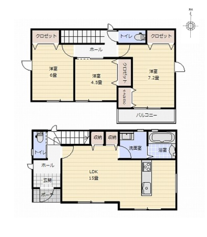 熊本市西区池田2丁目第3-5棟（4号棟）の間取り|全居室収納豊富で便利です。