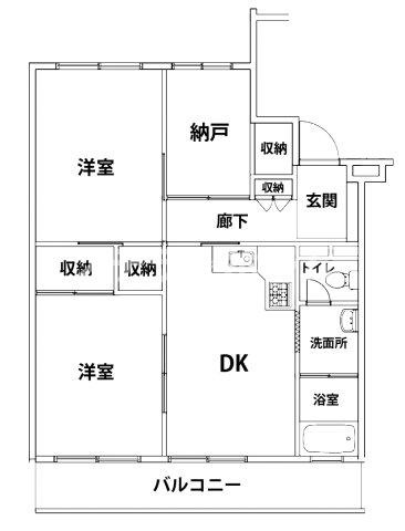 枚方ハイツ2号棟の間取り|2SDKの物件です
