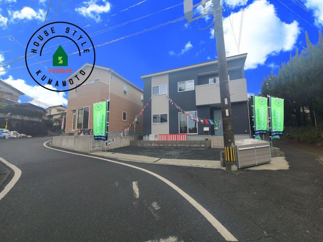 熊本市西区花園7丁目第7-6棟（1号棟）の前面道路含む現地写真|見学の時間などお気軽にお問い合わせ下さい。