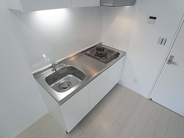 神戸市長田区海運町８丁目のアパートのキッチン|システムキッチン（２口コンロ）