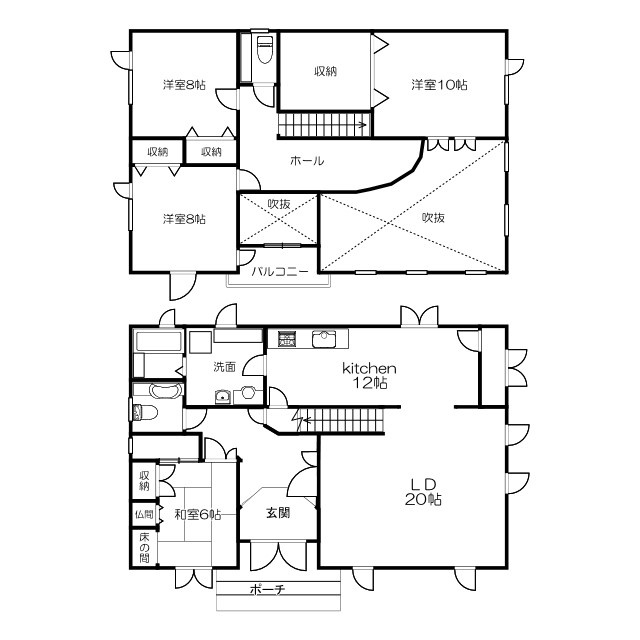 美原5丁目14　中古住宅の間取り
