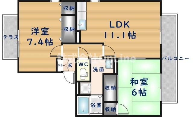 【間取り】 | ニューリバーサイド八尾南D
