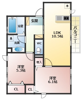 【間取り】 | コンフォール　ドミ