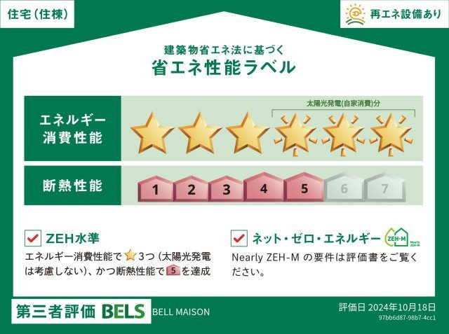 Bell Maisonの省エネ性能ラベル|★ZＥＨーＭ　ヘーベルメゾンのペット共生賃貸★
