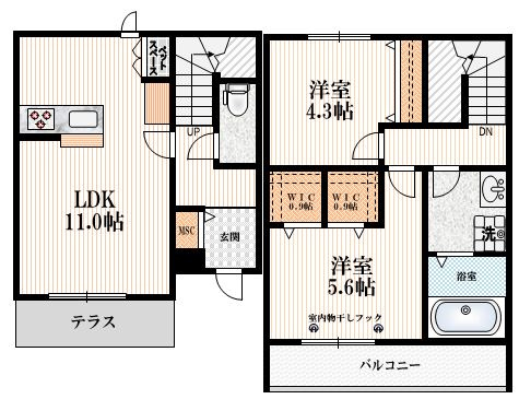 Bell Maisonの間取り|ヘーベルメゾンのペット共生賃貸