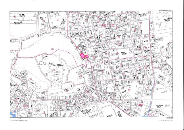 鶴形山東駐車場の地図