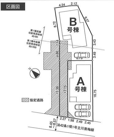 羽村市川崎3丁目　全2棟の区画図|A号棟※ラスト１棟
