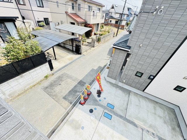 流山市鰭ヶ崎新築戸建【鰭ヶ崎小学校：9分】の展望|6.56帖バルコニーより道路側眺望