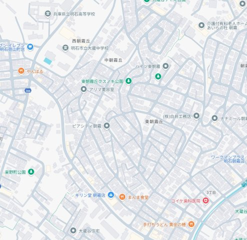 明石市東朝霧丘　第3期　新築一戸建ての地図