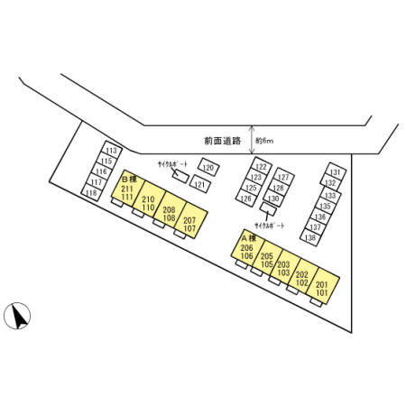 オリーヴァ東櫛原　B棟の区画図