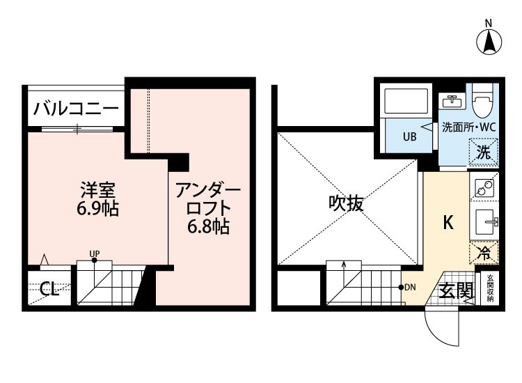 熊本市中央区坪井４丁目のアパートの間取り