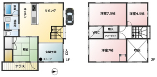 【間取り】 | 木造りの家　1号棟