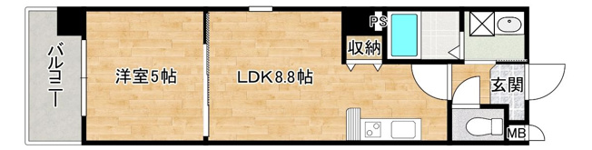 【間取り】 | シャルム薬院 | 現況優先。