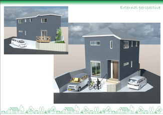【外観】 | 参考外観イメージになります
建物床面積　99.36㎡　30.05坪　間取り：4LDK　駐車2台可（車種による）