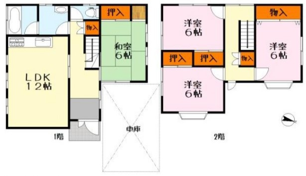 野洲市大篠原　中古戸建ての間取り