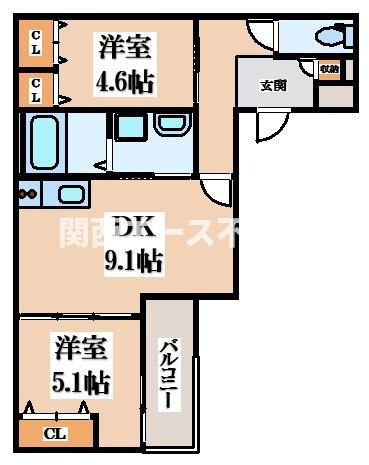 【間取り】 | ルクレール大蓮Ⅰ