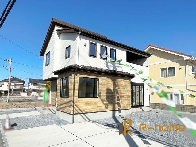 水戸市姫子2期　新築戸建て　1号棟の外観|ご予約を頂ければ、『平日』はもちろん『早朝』や『夜間』もご見学可能です♪お気軽にお申し付けください♪