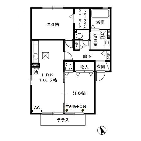 【間取り】 | ラフィネ･ドミール　弐番館
