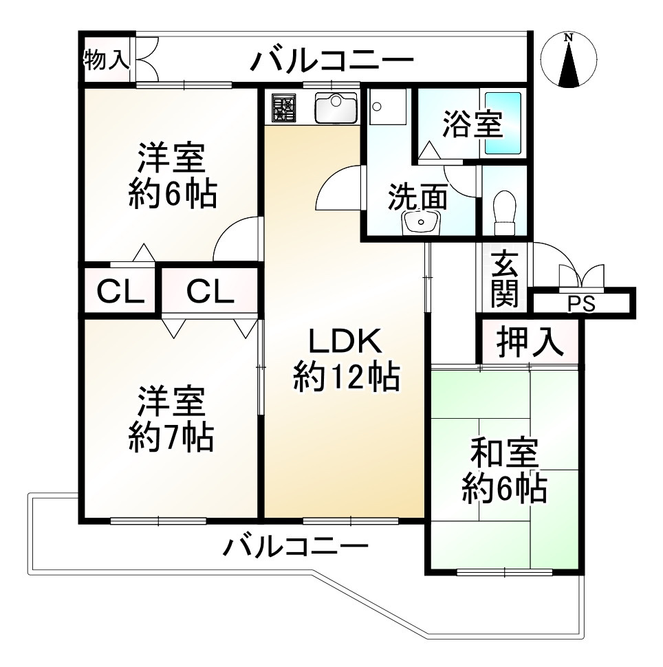 南円明寺ヶ丘団地16棟の間取り