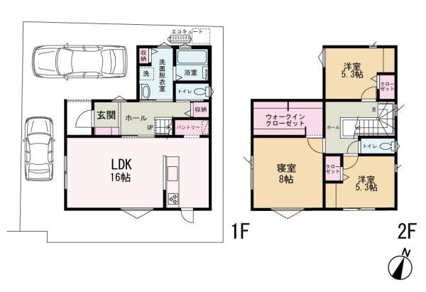 海南市船尾の新築一戸建の間取り